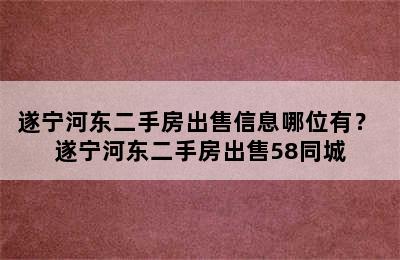 遂宁河东二手房出售信息哪位有？ 遂宁河东二手房出售58同城